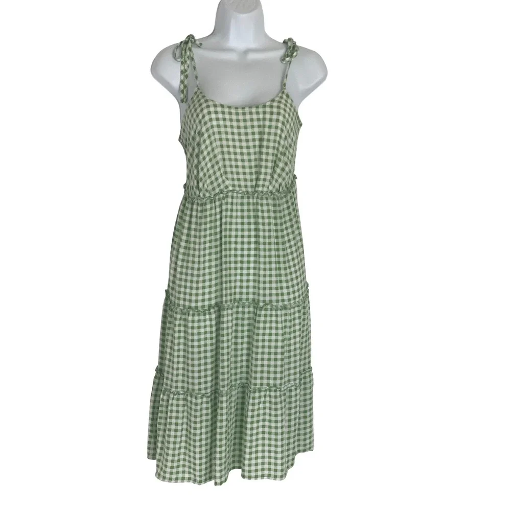 green gingham smocked dress Green Gingham Mama's Girl Smocked Ruffle Dress